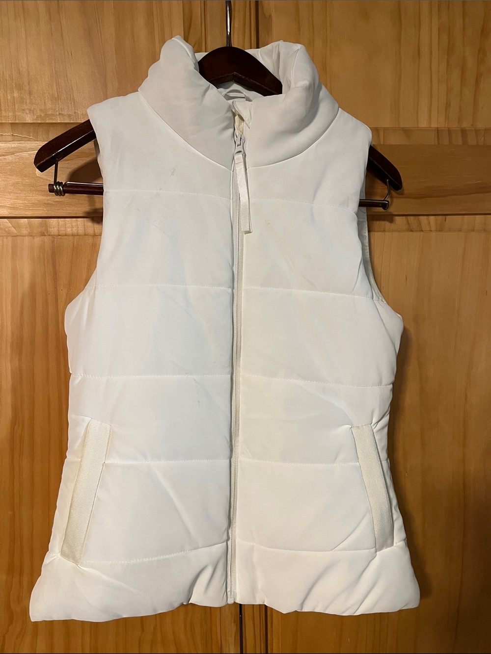 Pacific Trail Cream Quilted Puffer Vest with High Collar